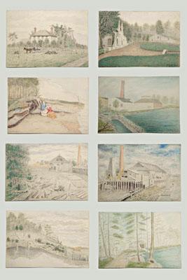 Eight watercolors, C. W. Forkel: