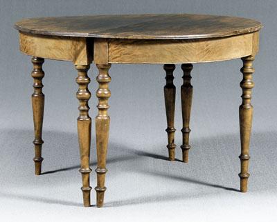 Pair demilune pier or dining tables: