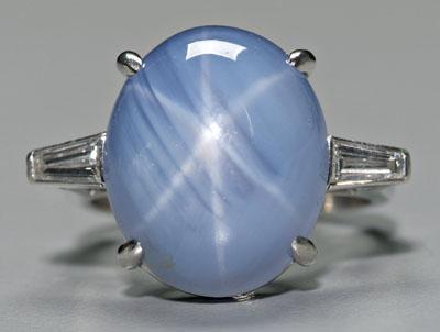 Star sapphire platinum ring fine 90ef4