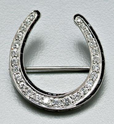 Art Deco diamond horseshoe brooch,