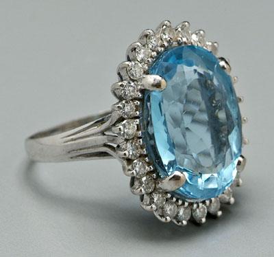 Blue topaz and diamond ring one 90f0e