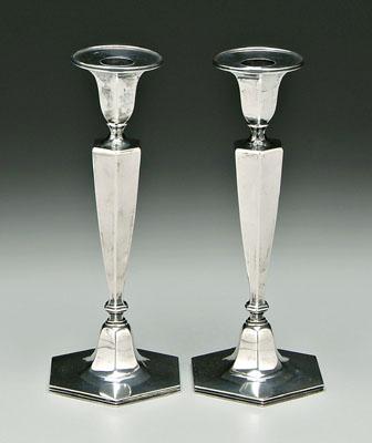 Pair Tiffany sterling candlesticks  90f16