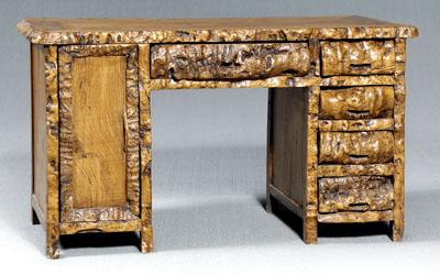 Rustic style hardwood writing desk,