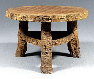 Rustic hardwood center table, parquetry
