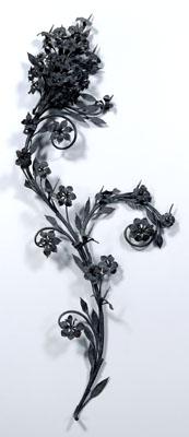 Iron wall sconce, formed as branch