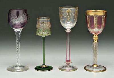 Four fine glass goblets one with 90f5e