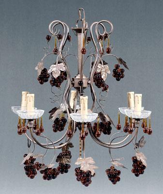 Iron and glass chandelier six 90f62