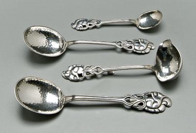 Arts and Crafts silver serving pieces,