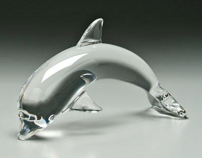 Steuben crystal dolphin, marked