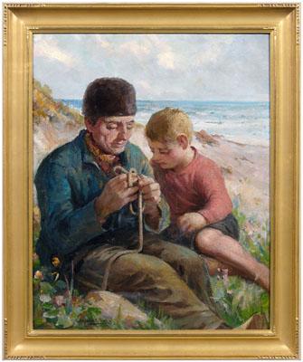 Arthur E. Miles painting, "Tying