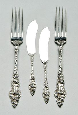 Les Six Fleurs sterling flatware  90f8f