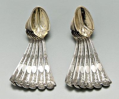 12 Albert Cole sterling spoons: