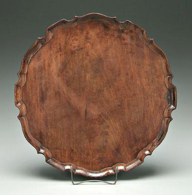 Chippendale mahogany tray, scalloped