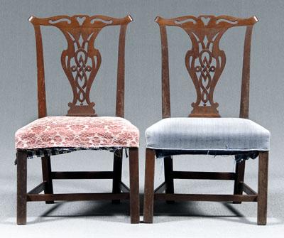 Pair Chippendale mahogany side 90fcc