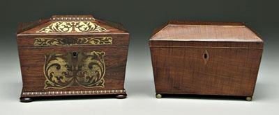 Two sarcophagus form tea boxes  90fde