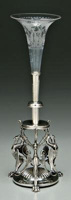 Silver plated vase base with three 90fe9