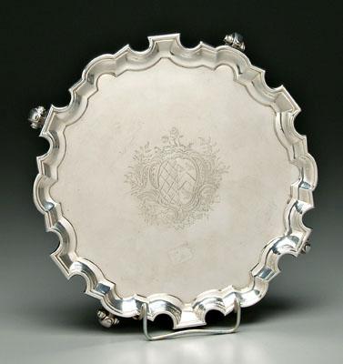 George II English silver tray  90feb