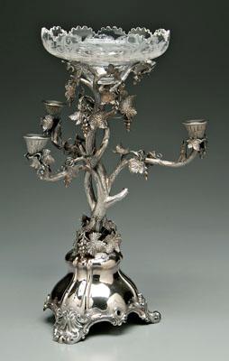 Victorian English silver epergne,