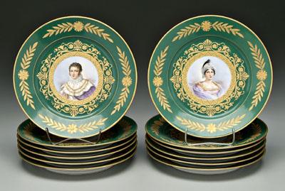 Set of 12 Sevres Napoleonic plates  90ffa