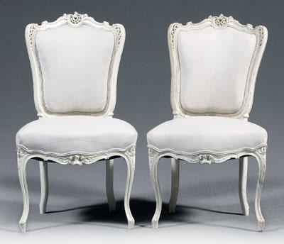 Pair Louis XV style side chairs: