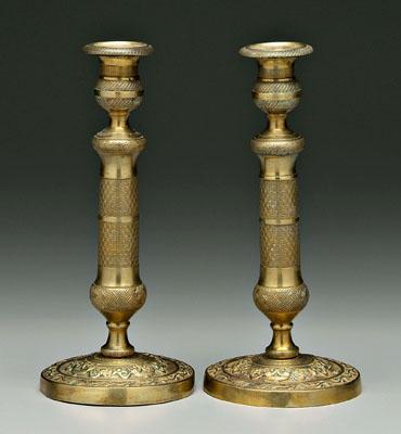 Pair Louis XVI brass candlesticks  91024