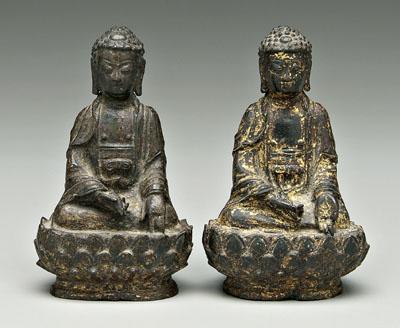 Two Chinese bronze Buddhas each 9104d