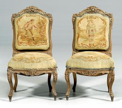 Pair Louis XV style side chairs: