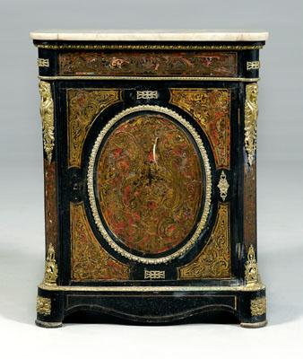 Boulle marble-top cabinet, single