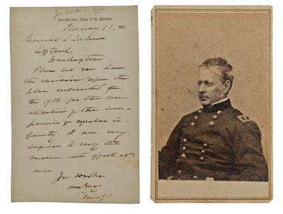 1863 Joseph Hooker autograph letter  90c86