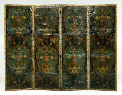 Spanish baroque four panel screen  90c8b