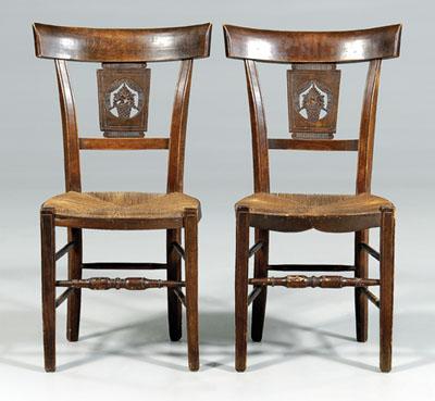 Pair French Provincial side chairs: