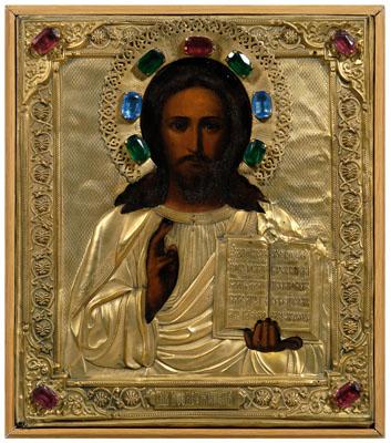 19th century Russian icon Christ 90cb0
