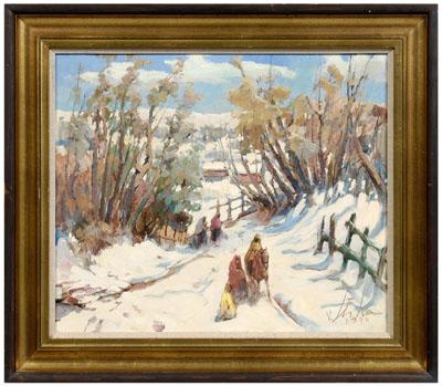 Signed Russian School painting,