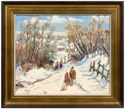 Signed Russian School painting  90cbd