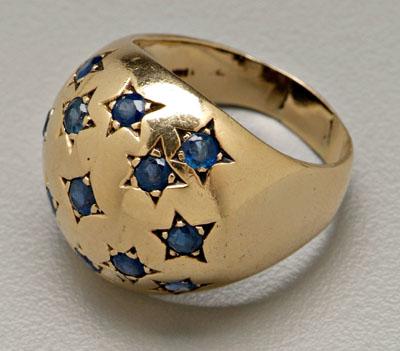 Gold, sapphire ring, 14 kt. yellow