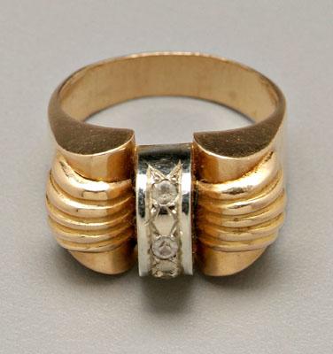 French gold, diamond ring, with