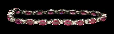 Ruby and diamond bracelet 19 oval 90cf2