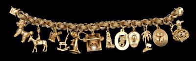 14 kt yellow gold charm bracelet  90d0d