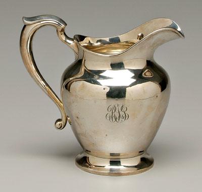 Sterling water pitcher, helmet