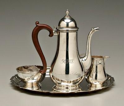 Sterling coffee service, tray: