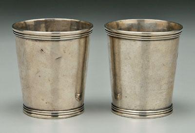 Pair Kentucky coin silver juleps: round,