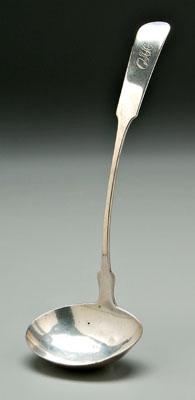 North Carolina coin silver ladle, fiddle