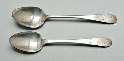 Two Freeman Woods coin silver spoons  90d70