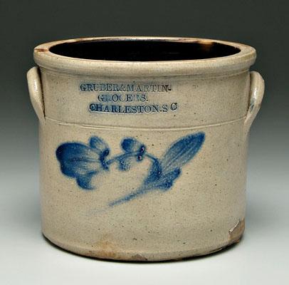 Charleston stoneware crock, salt glazed