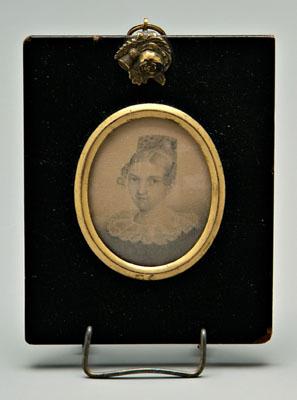 19th century miniature portrait, young