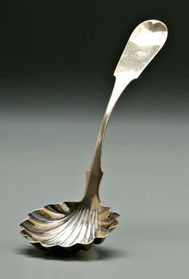 Virginia coin silver ladle, shell