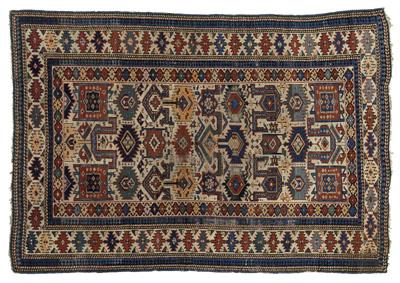 Shirvan rug, repeating rectilinear