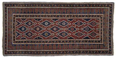 Caucasian rug, diagonal bands of