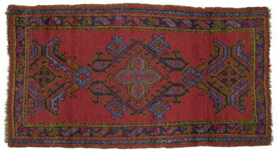 Oushak rug geometric central medallions 90dda