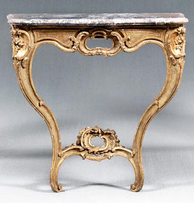 Italian rococo gilt wood console,